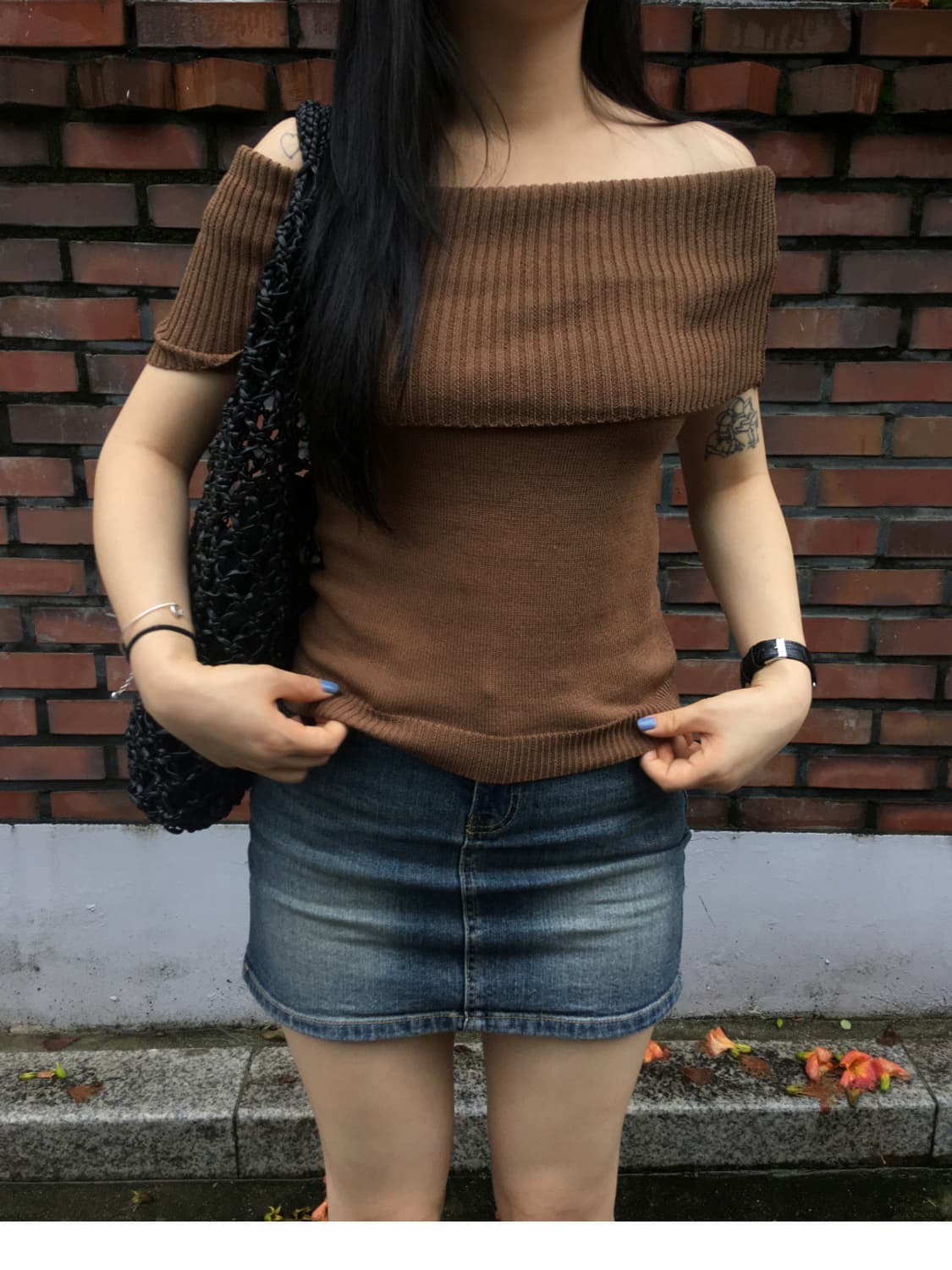 아워캐비넷 포켓 데님 미니스커트 (L)(미시착) 상품이미지1