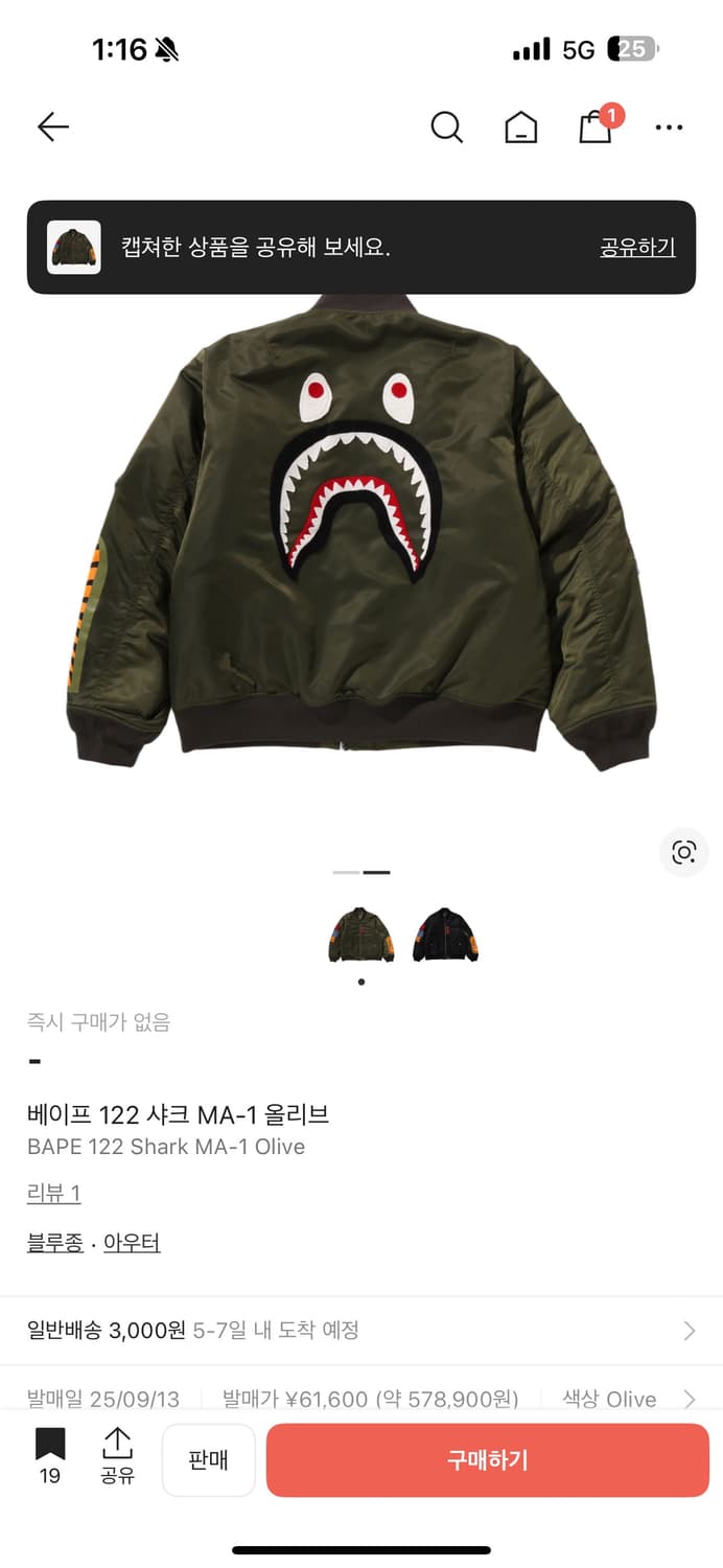 베이프 항공자켓 MA-1 상품이미지2