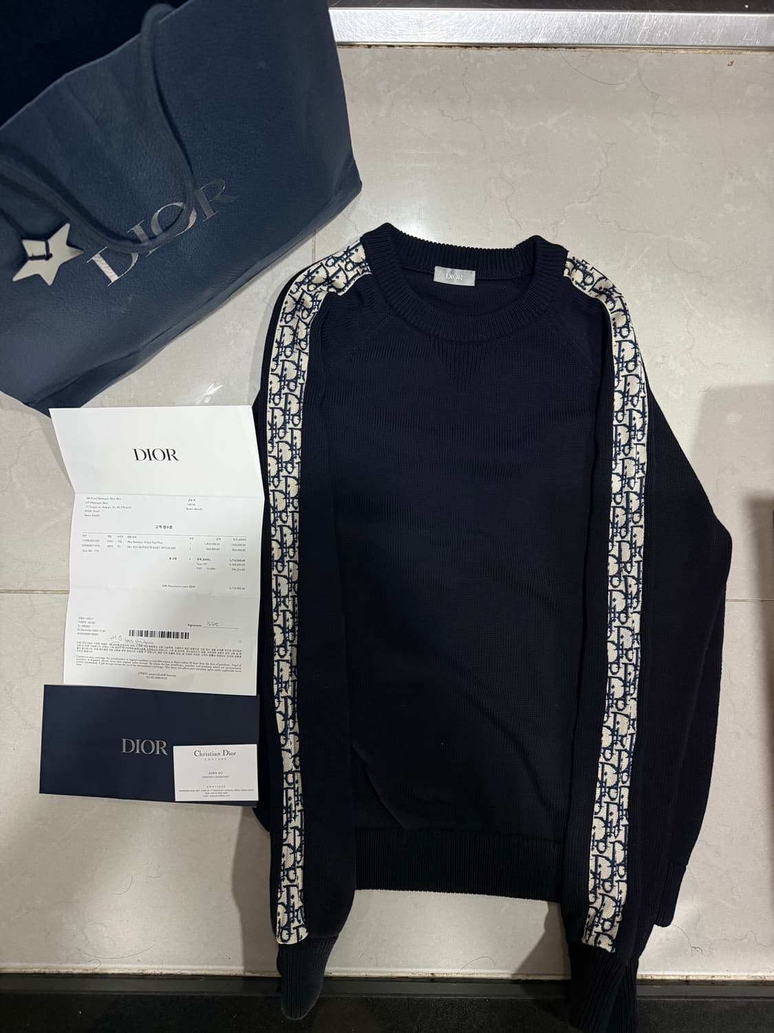 [당일출고,XL] 신세계백화점판 디올 오블리크 니트 상품이미지1