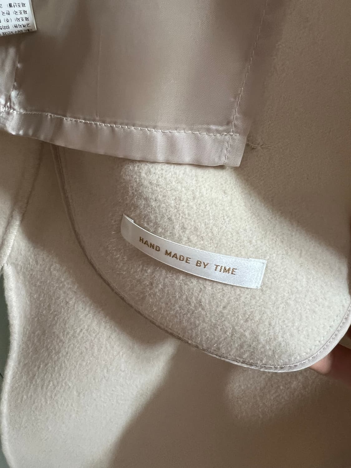 TIME 핸드메이드 아이보리 롱 코트 상품이미지4