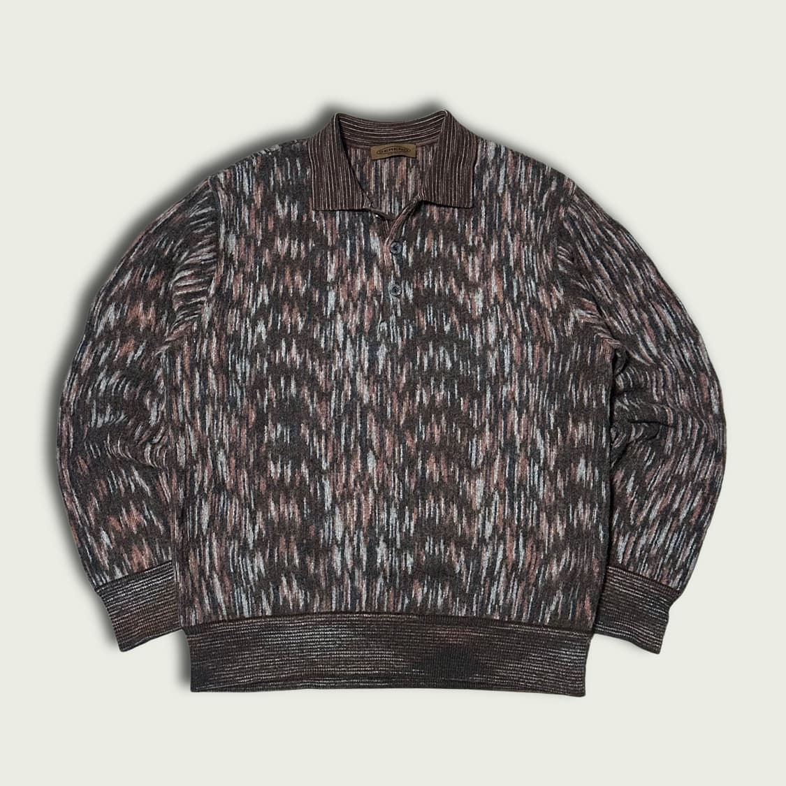 빈티지 캐시미어 패턴 카라 니트 상품이미지1