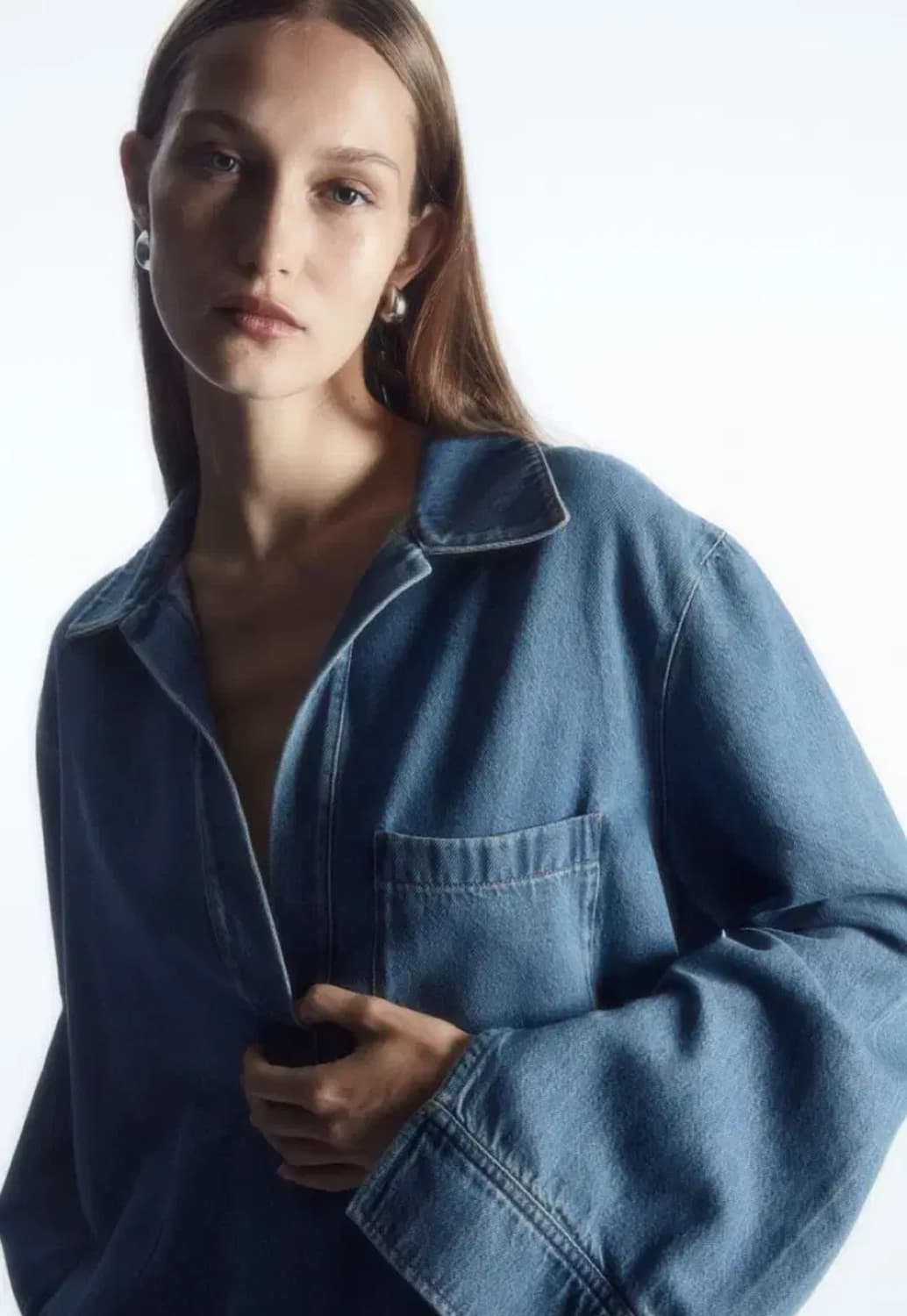 Cos 웨스턴 스타일 데님 러플탑 워싱블루  EUR 36사이즈 상품이미지1