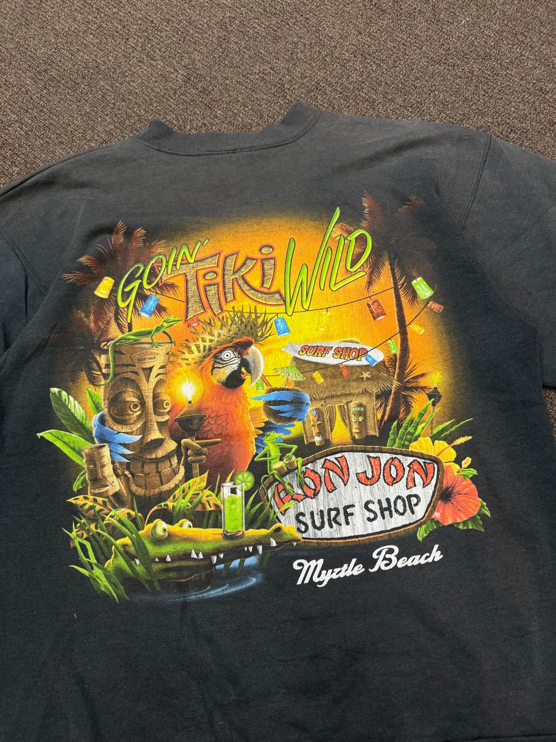 OS)Ron Jon 빈티지 프린팅 블랙 스웻셔츠i 상품이미지5