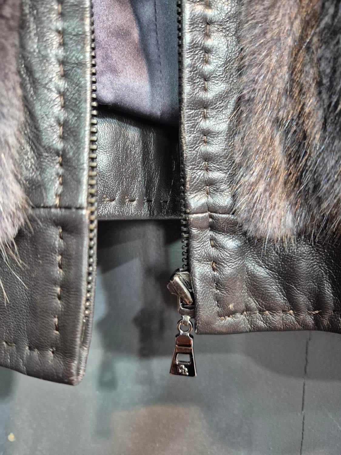 밍크 가죽배색 점퍼 S 상품이미지9