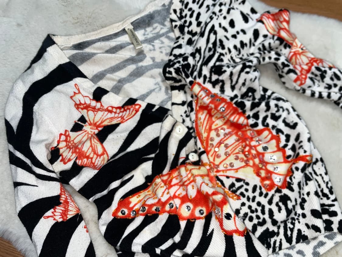 Reopard crop cardigan 상품이미지2