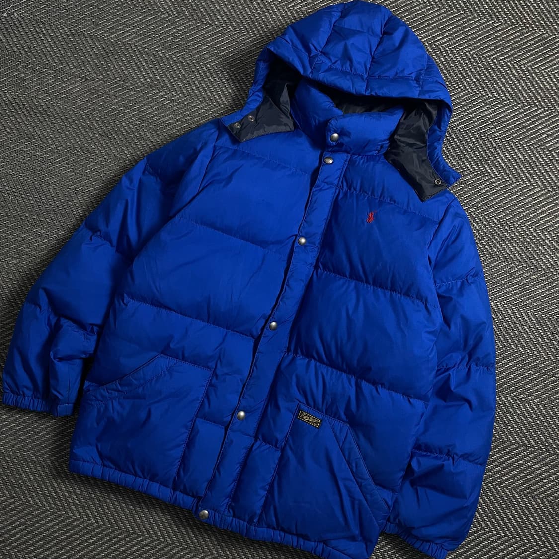 폴로 랄프로렌 포니 구스다운 푸퍼 후드 패딩 블루 y 4760 상품이미지1