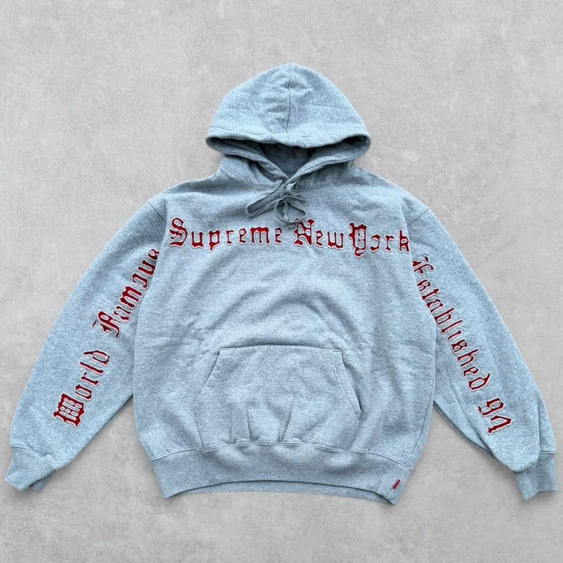 (매장 구매)슈프림 콘트라스트 컷아웃 후드티 스웨트셔츠 헤더 그레이 상품이미지1