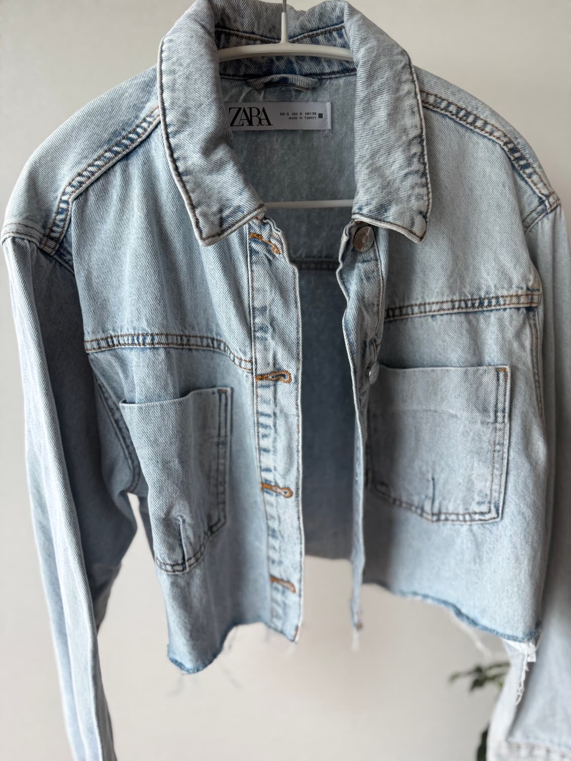 자라 연청 데님 크롭 자켓 S 상품이미지1