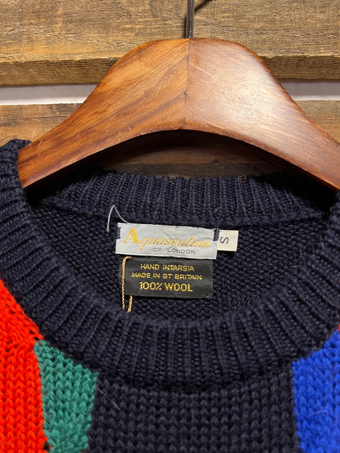 [S]90's Aquascutom 아쿠아스큐텀 영국제 멀티컬러 울 니트 상품이미지2