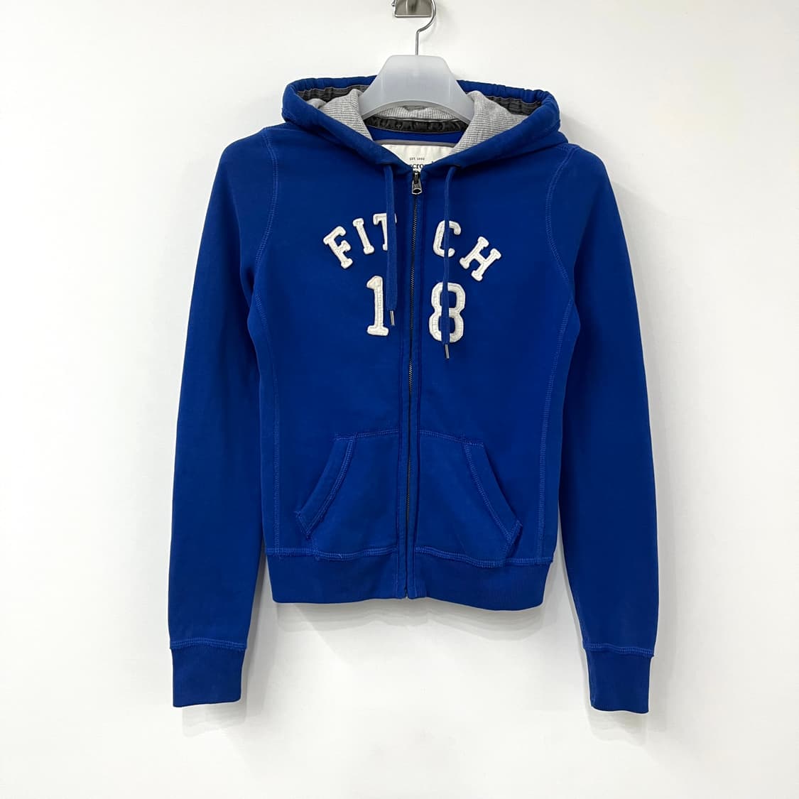 아베크롬비 딱붙핏 자수로고 블루 후드집업 상품이미지2