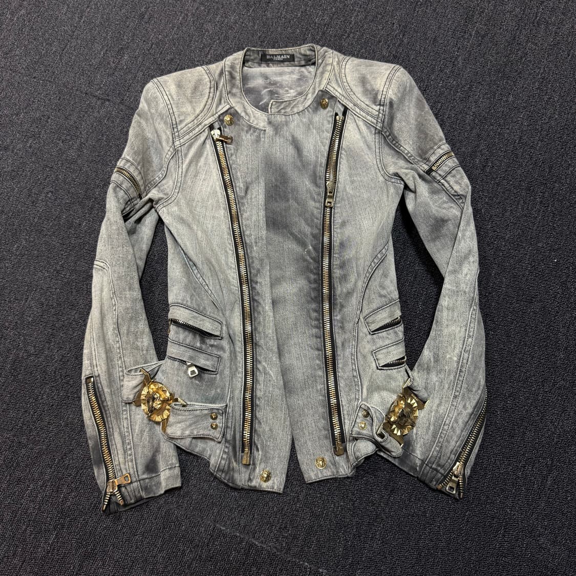 BALMAIN 발망 산다라박 데님 바이커 자켓 상품이미지1