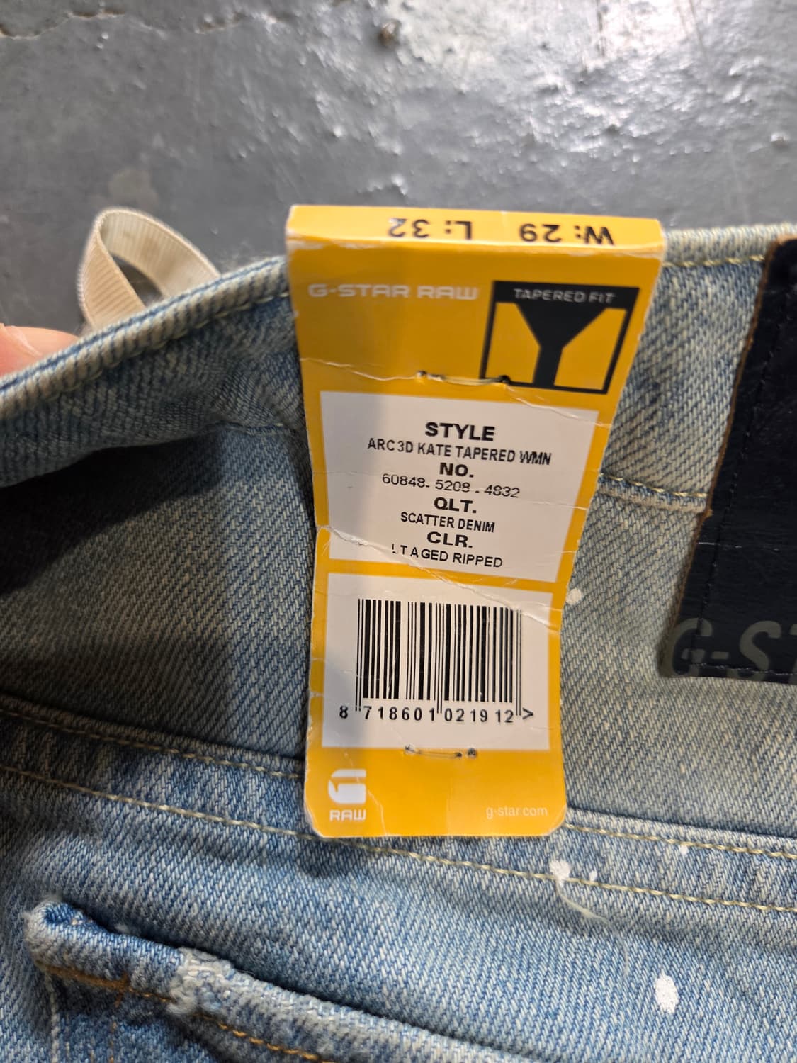 G-STAR RAW 청바지 라이트블루 페인팅 컷팅 여성(W29/L32) 상품이미지7