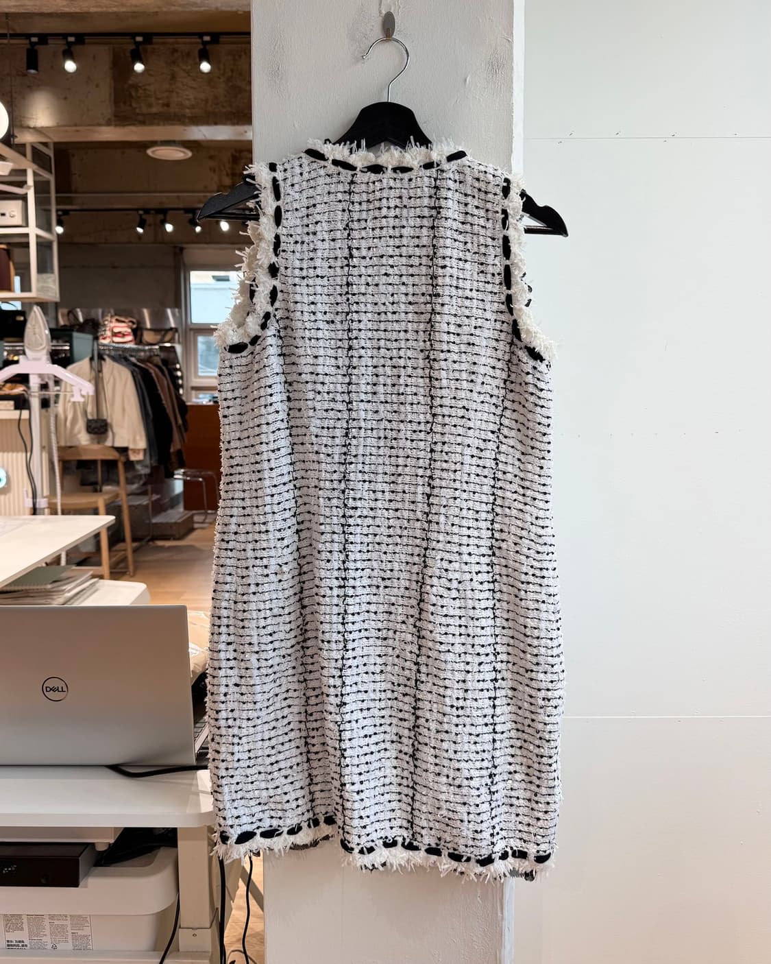 샤넬 화이트 05s 트위드 롱 베스트 자켓  상품이미지7