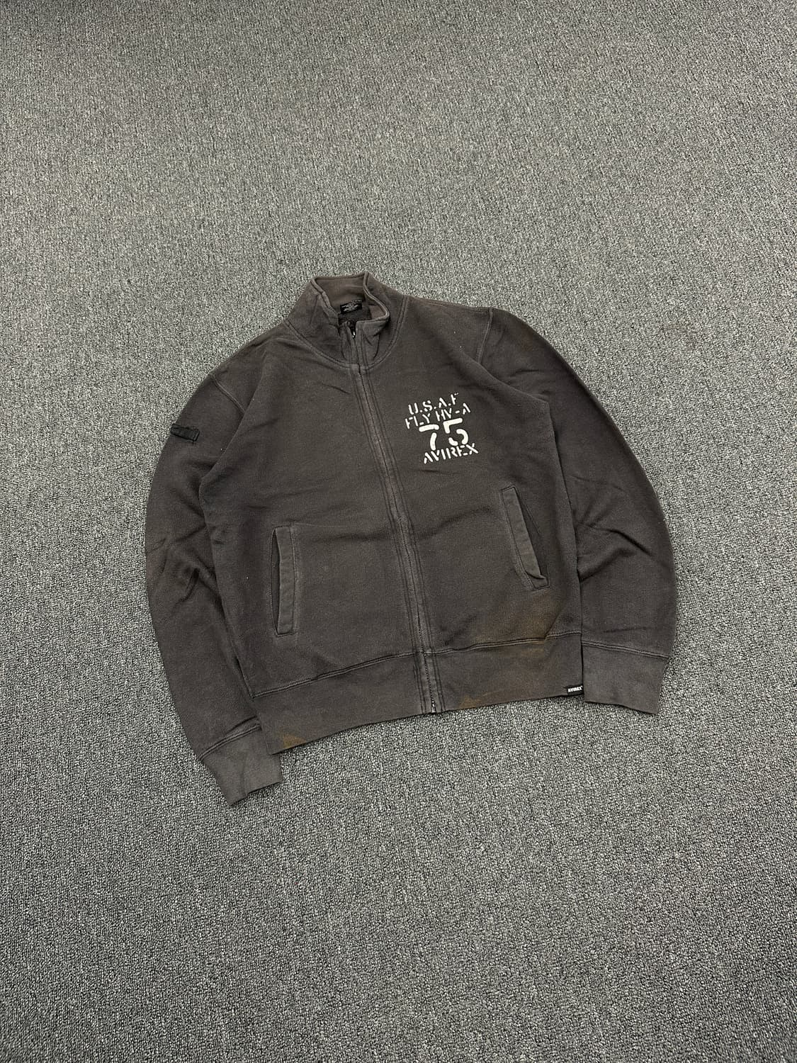 M) 아비렉스 스웻 집업 저지 차콜  상품이미지3