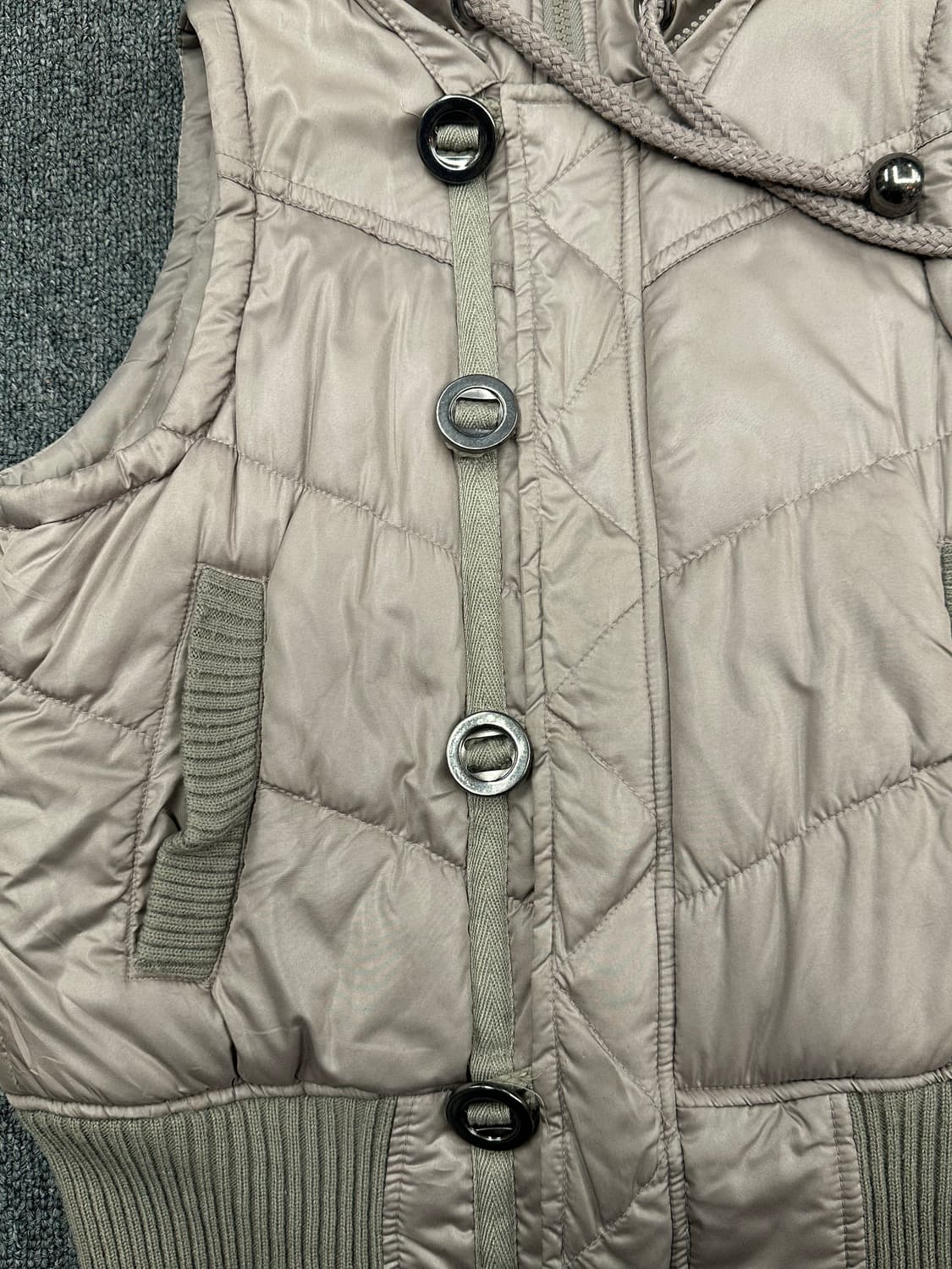 M)Japanese vintage 여성 베이지 패딩 베스트 상품이미지3