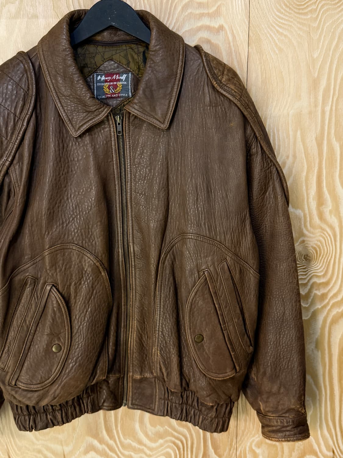 헨리 모렐 램스킨 레더 봄버 자켓 상품이미지4