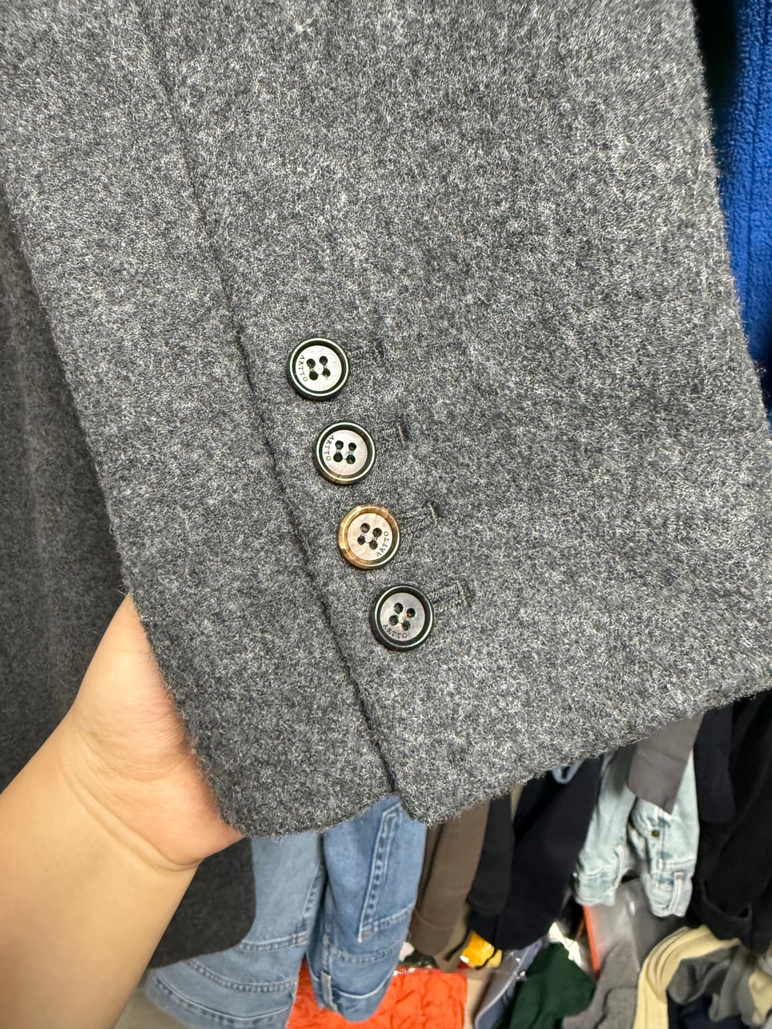 Artto 아르토 테일러드 롱코트 차콜(슈멍착용) 상품이미지7