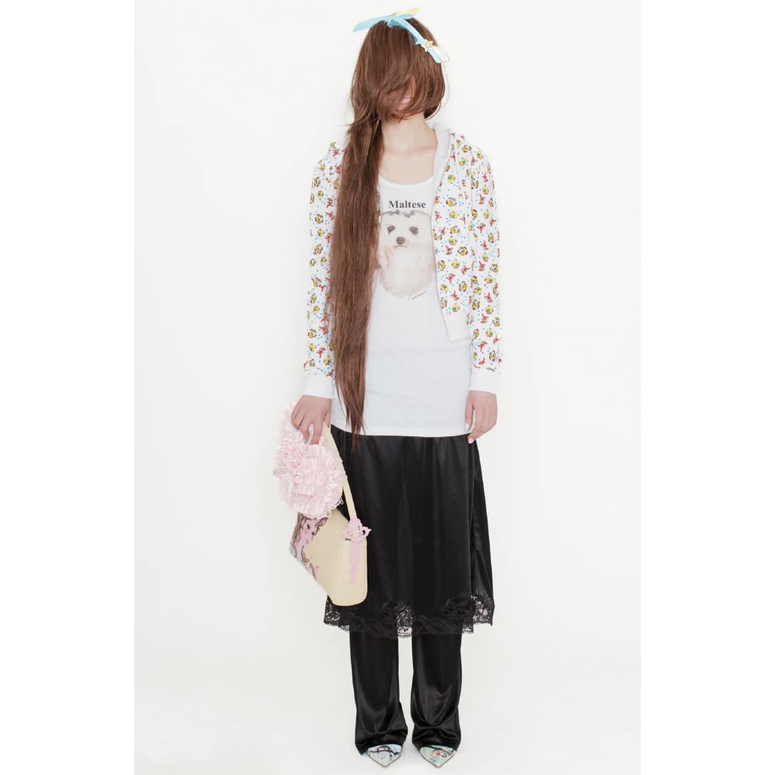 [XS,S]애슐리 윌리엄스 25fw 란제리 스커트 상품이미지1