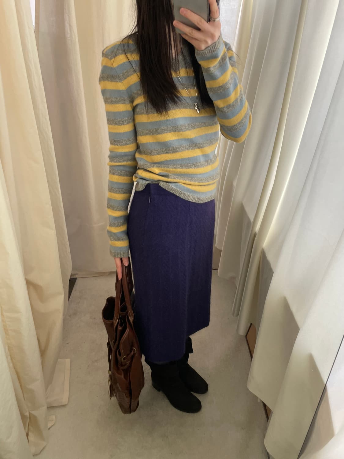vintage purple twist knit skirt 상품이미지3