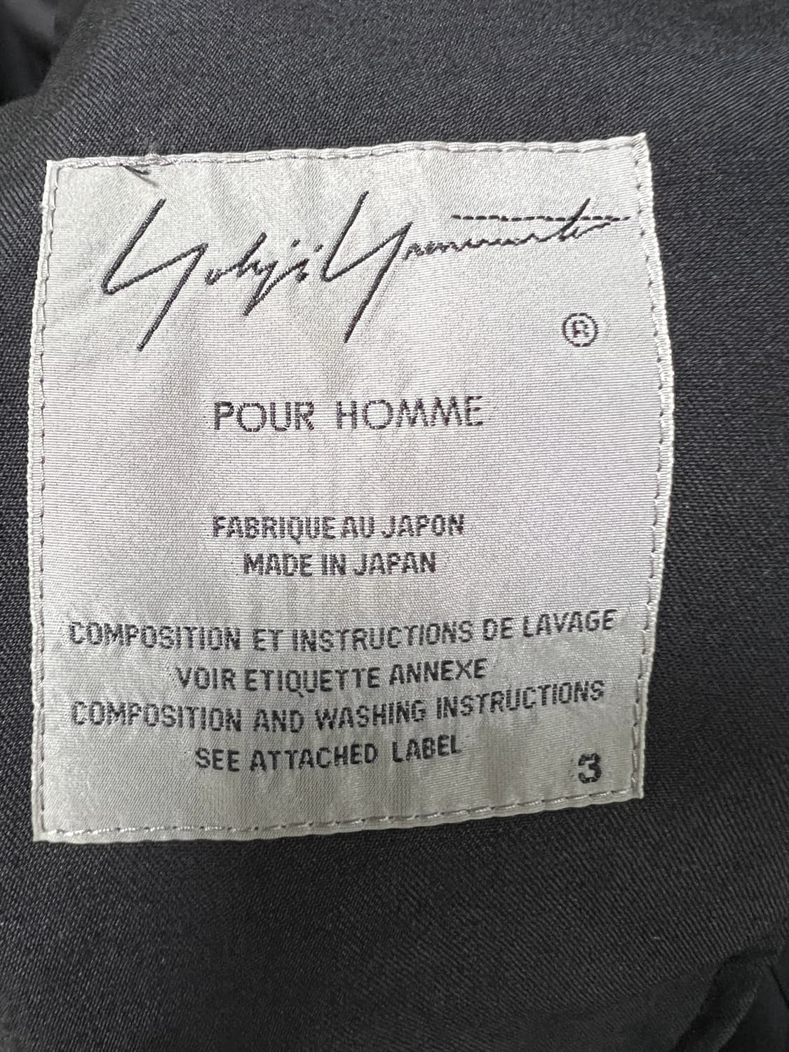 요지야마모토 뿌르옴므 19 AW 레인울 맥시 코트 3사이즈 상품이미지5