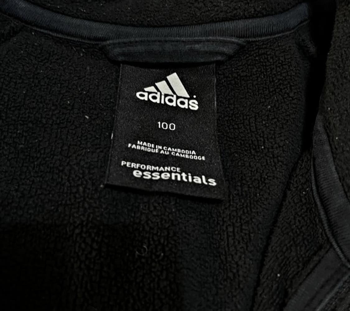 아디다스 블랙 검정 후리스 져지집업 95~100 상품이미지3