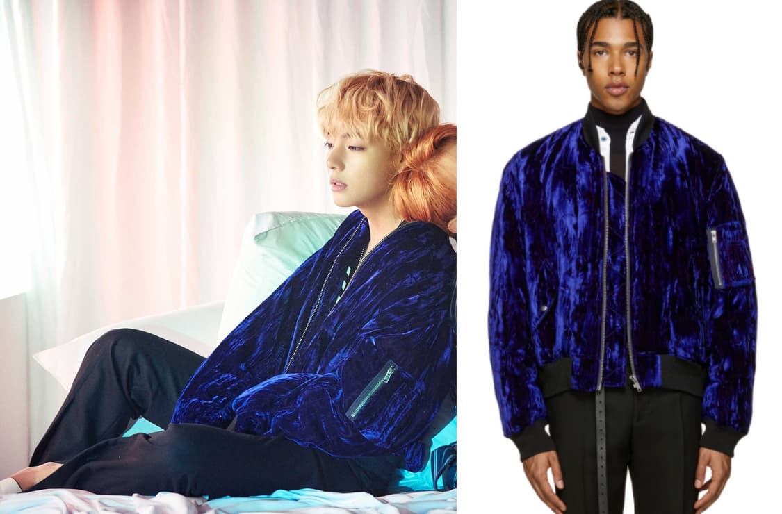 Haider Ackermann 블루 벨벳 봄버 상품이미지2