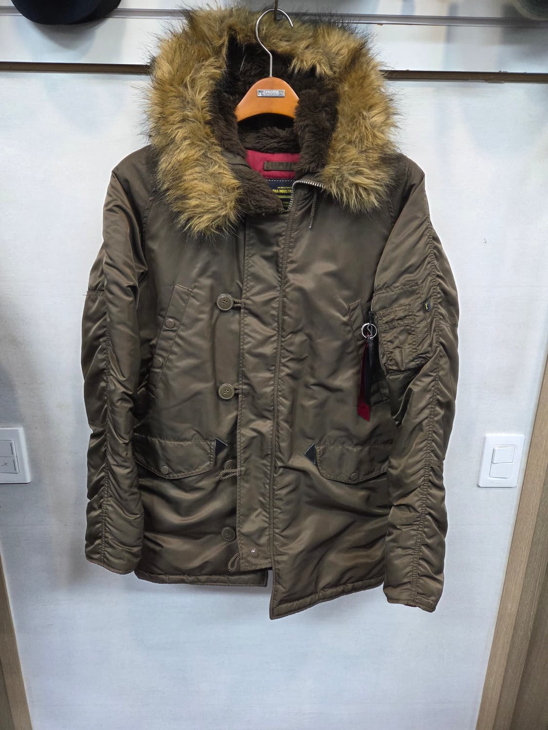 알파인더스트리 퍼 파카 패딩 m 브라운  상품이미지1