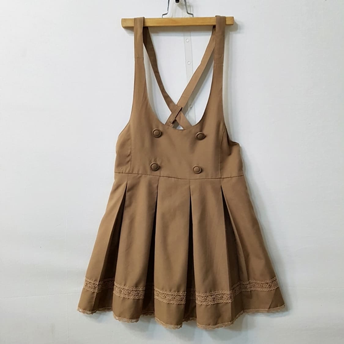 OLIVE des OLIVE 오버롤 스커트 브라운 상품이미지1