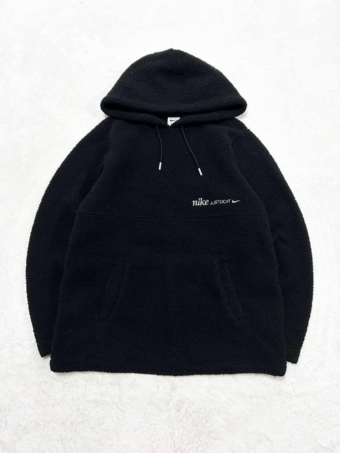 나이키 자수로고 블랙 뽀글이 후드 상품이미지6