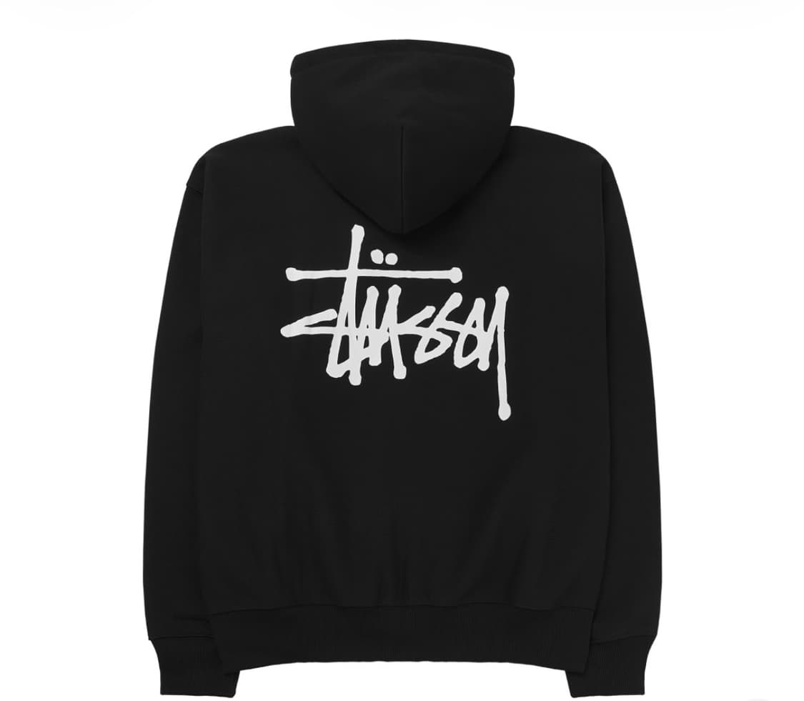 스투시 베이직 후드 집업 블랙 M 상품이미지2