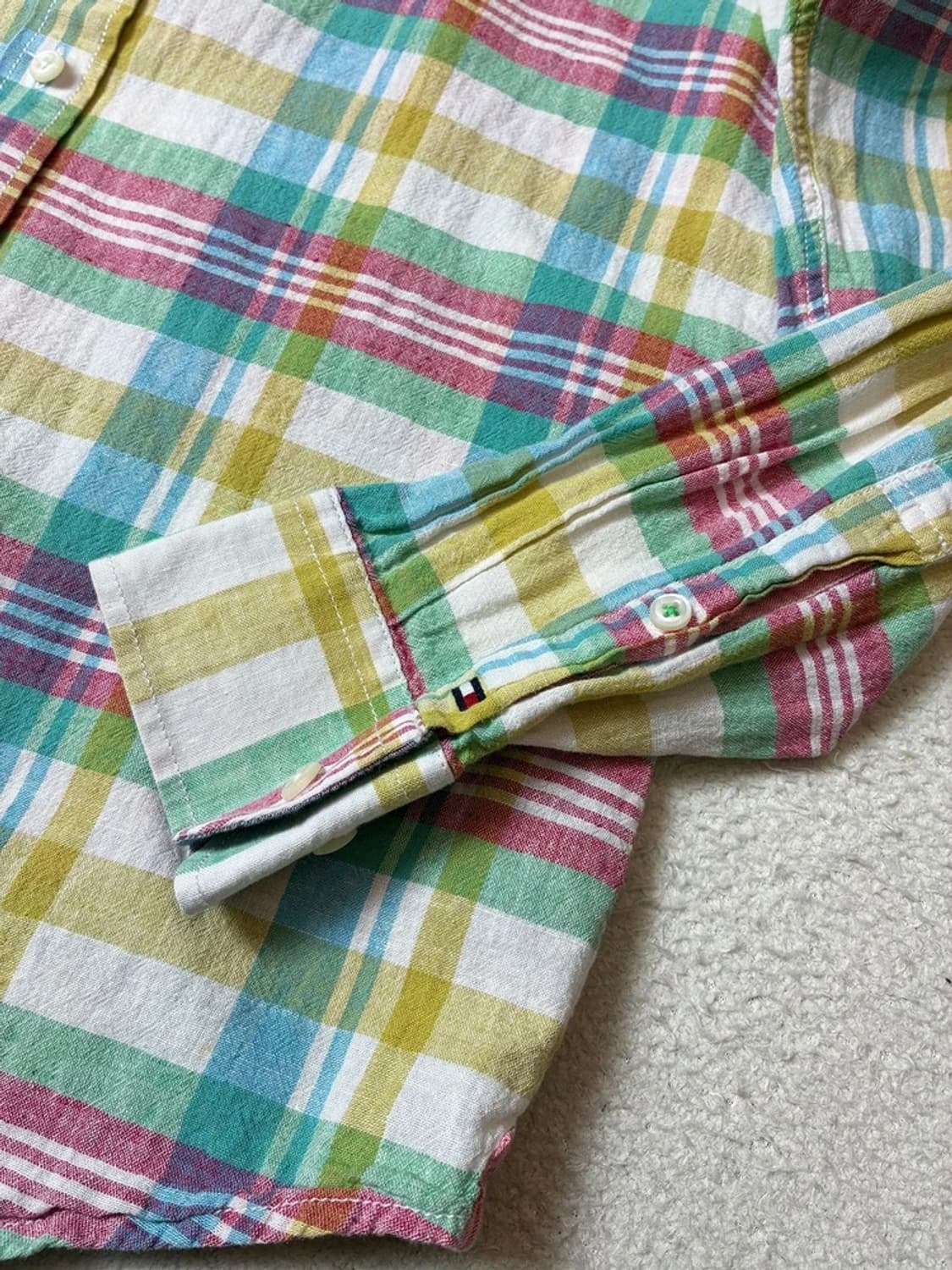 타미힐피거 00's 린넨 Y2K 체크 셔츠 PN8062 상품이미지4