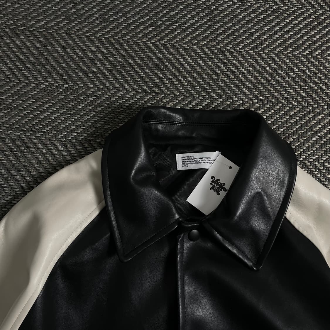 파르티멘토 버핑레더 배색 봄버 자켓o 3797 상품이미지6