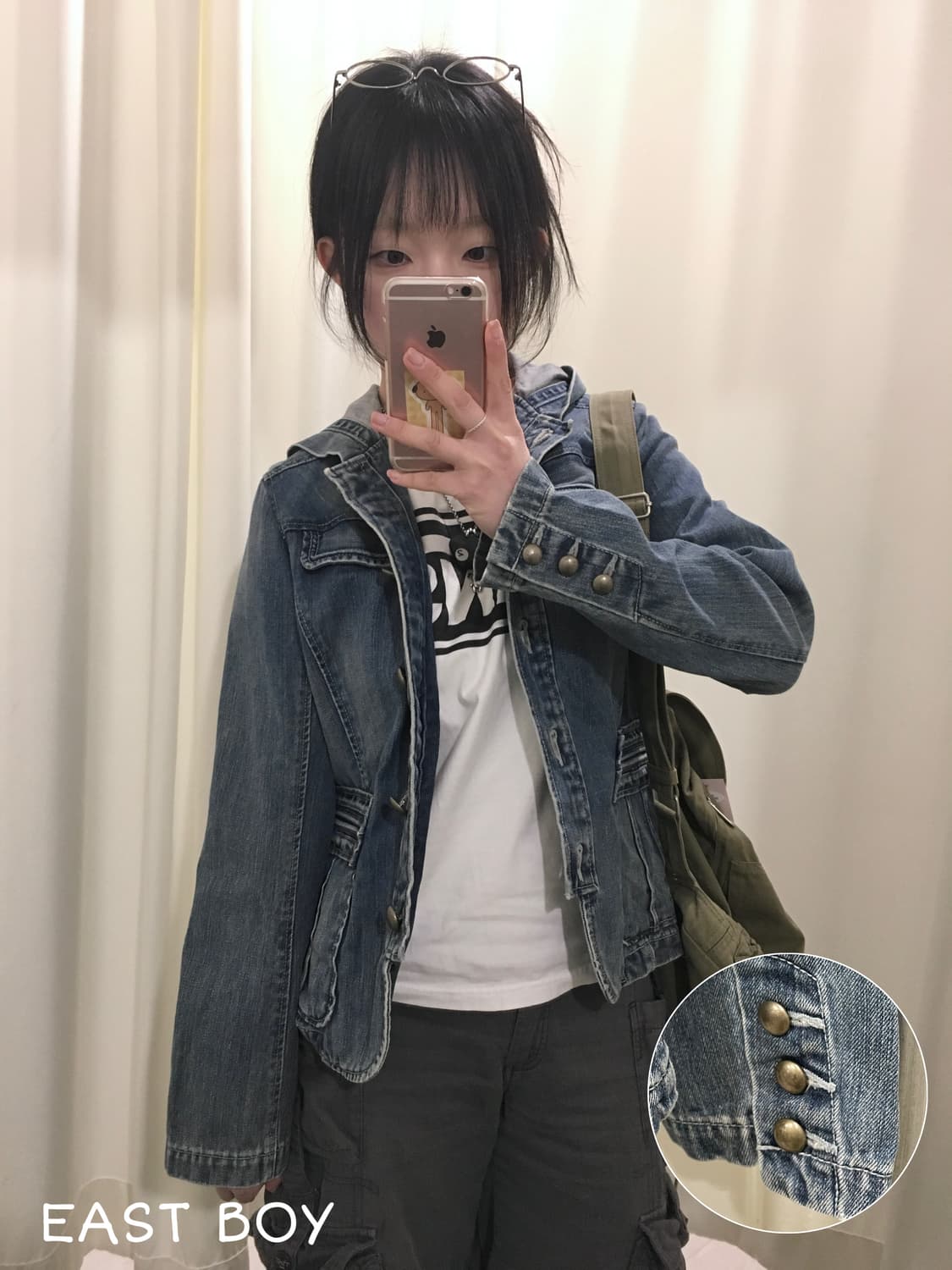 EAST BOY Denim hoodie jacket 상품이미지1