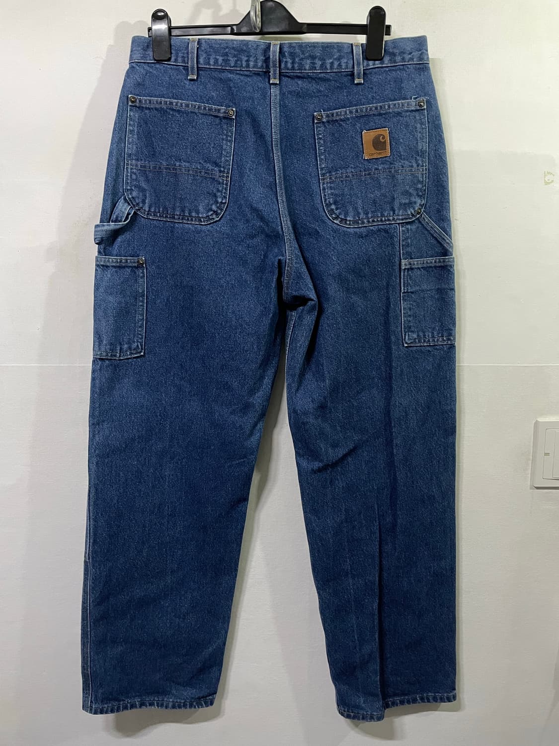 칼하트 더블니 B73 DST 데님팬츠 USA 36x32 가죽탭 상품이미지2