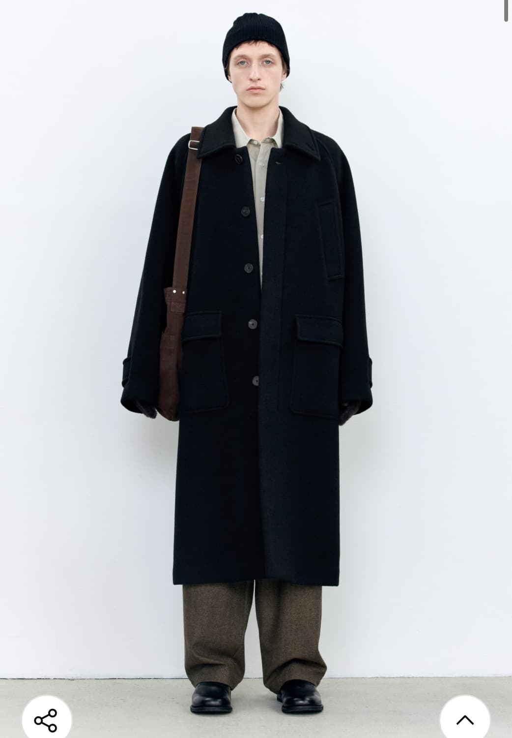 오늘만) 인사일런스 오버사이즈 발마칸 코트 BLACK S사이즈 상품이미지2