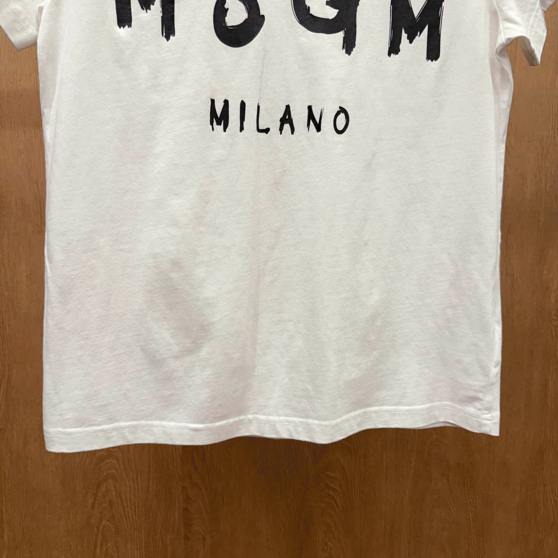 MSGM 밀라노 로고 프린팅 코튼 라운드넥 반팔 티셔츠 화이트 상품이미지5