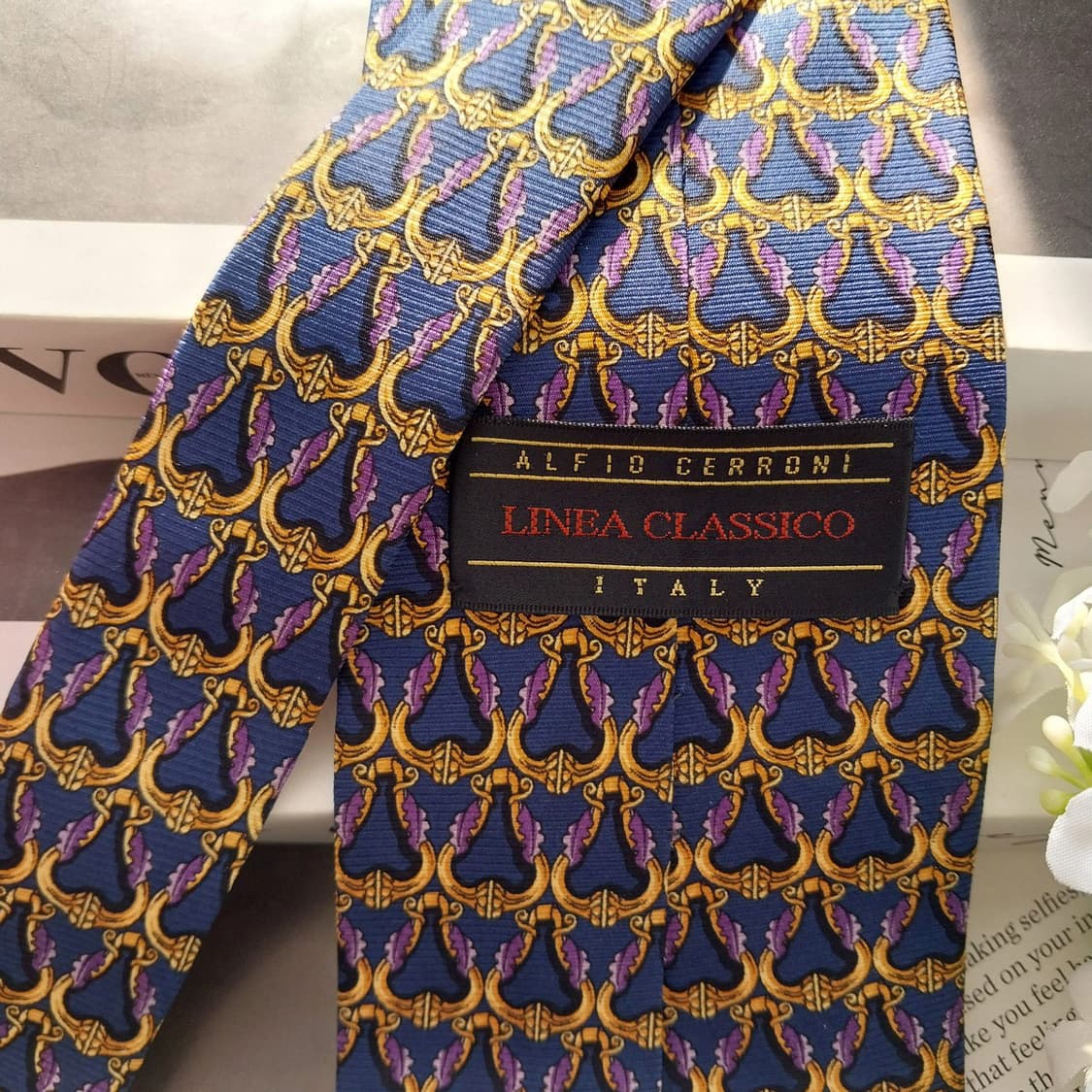 ALFIO CERRONI 실크 클래식 넥타이 9.5cm A+등급K1492 상품이미지6