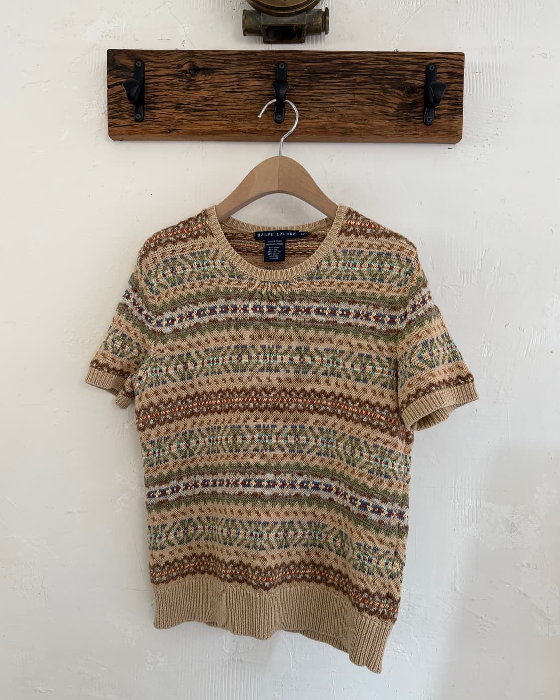 Polo 랄프로렌 우먼 페어아일패턴 반팔 니트 상품이미지1