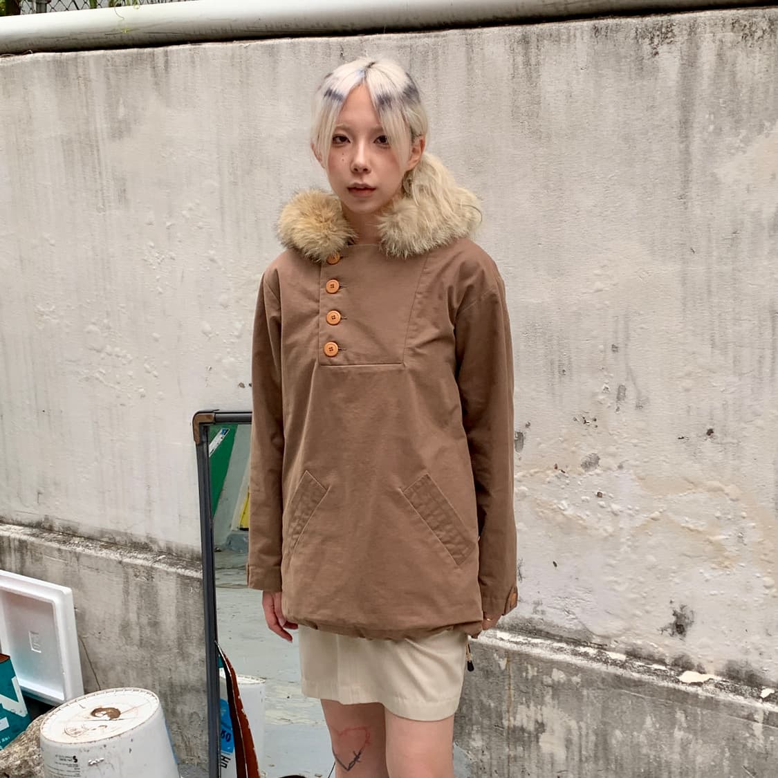 00's A.P.C 아페쎄 밀리터리 퍼 빅 후드 풀오버 자켓 상품이미지3