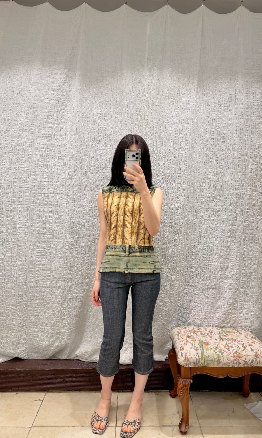 printing zip detail sleeveless 상품이미지4
