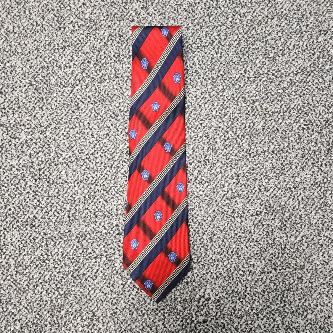 베르사체 메두사 레드 패턴 실크 넥타이 상품이미지1