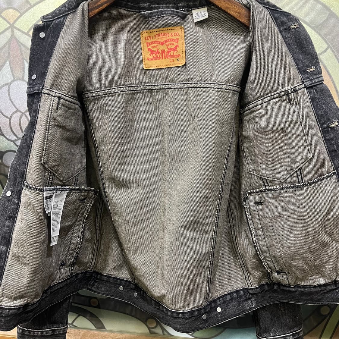 Levi's black trucker jacket 상품이미지5