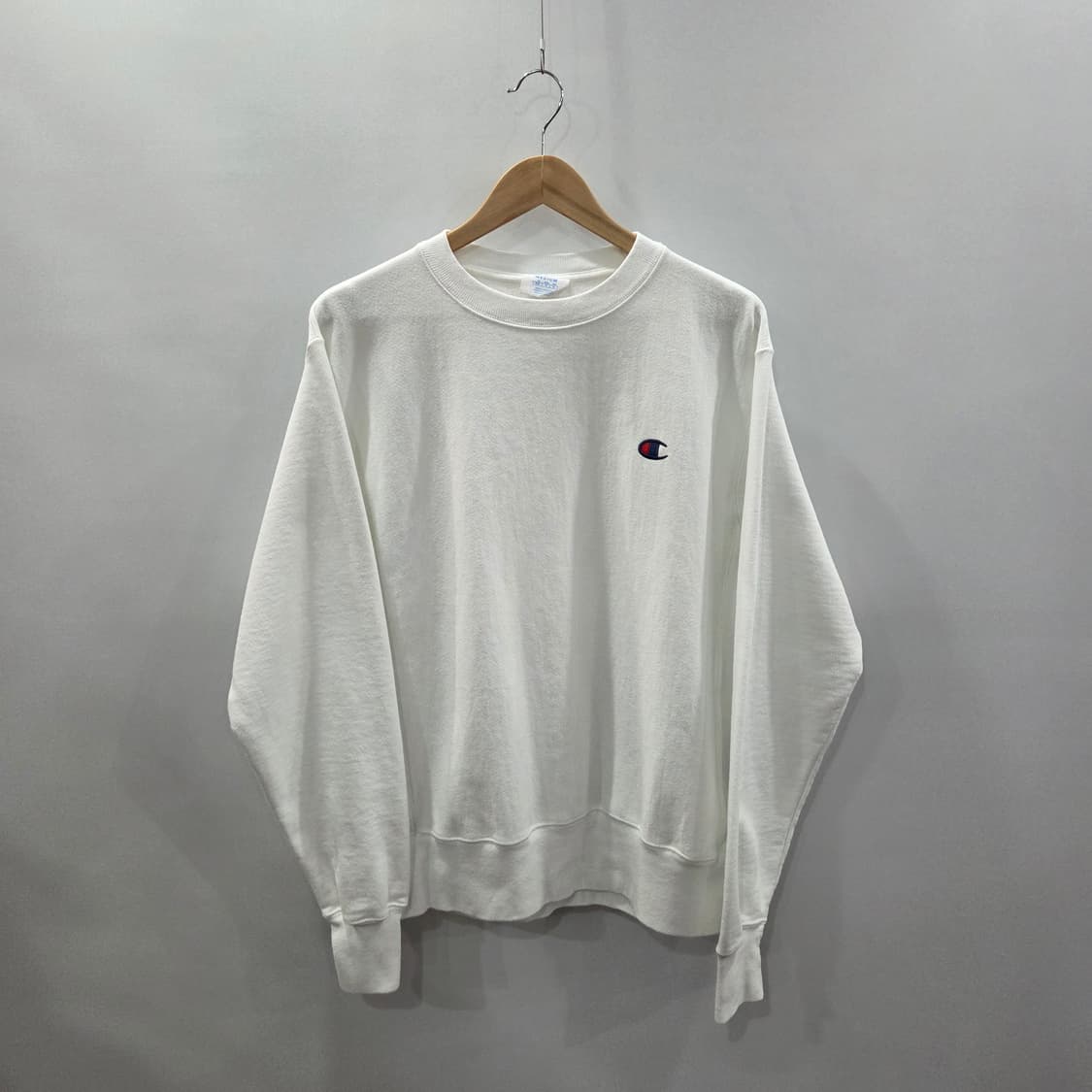 챔피온 블루택 리버스위브 기모 맨투맨 화이트 M 상품이미지1