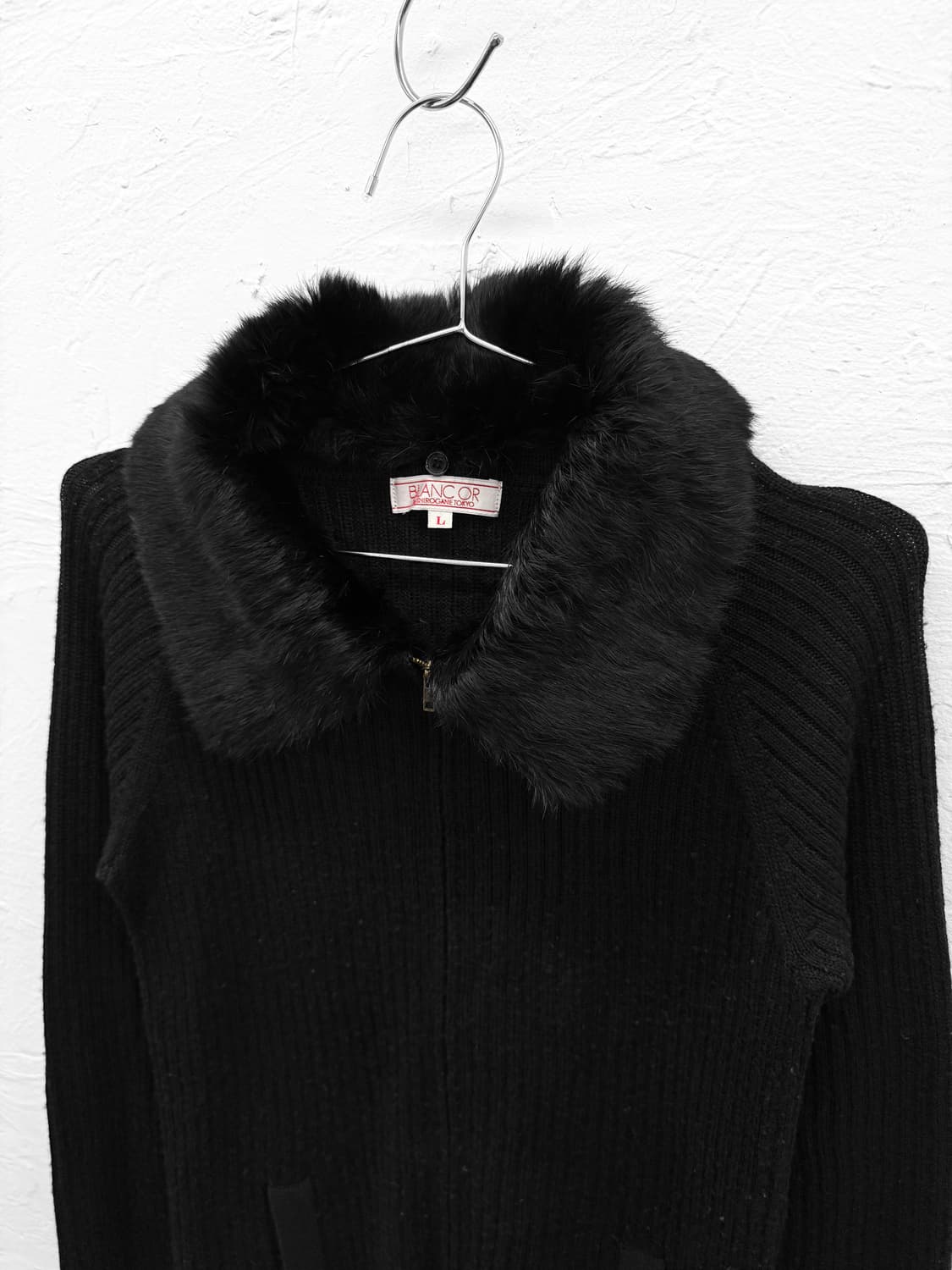 blanc or 퍼 카라 니트집업 상품이미지2