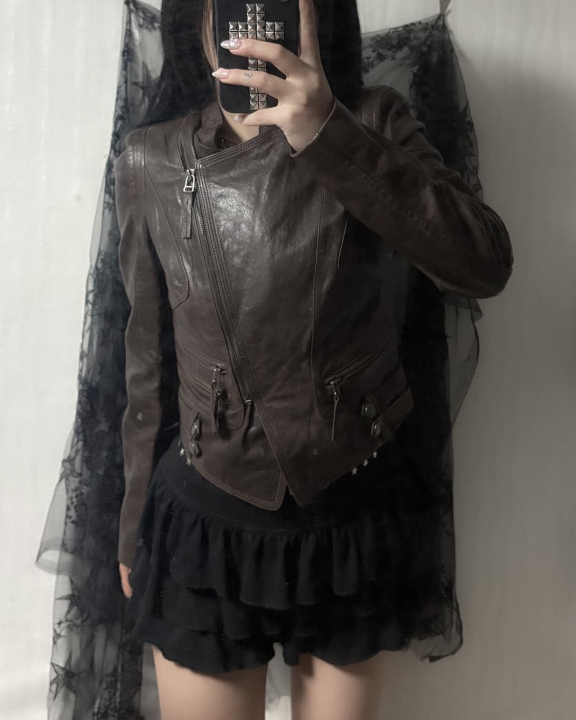y2k 소가죽 바이커 자켓  상품이미지2
