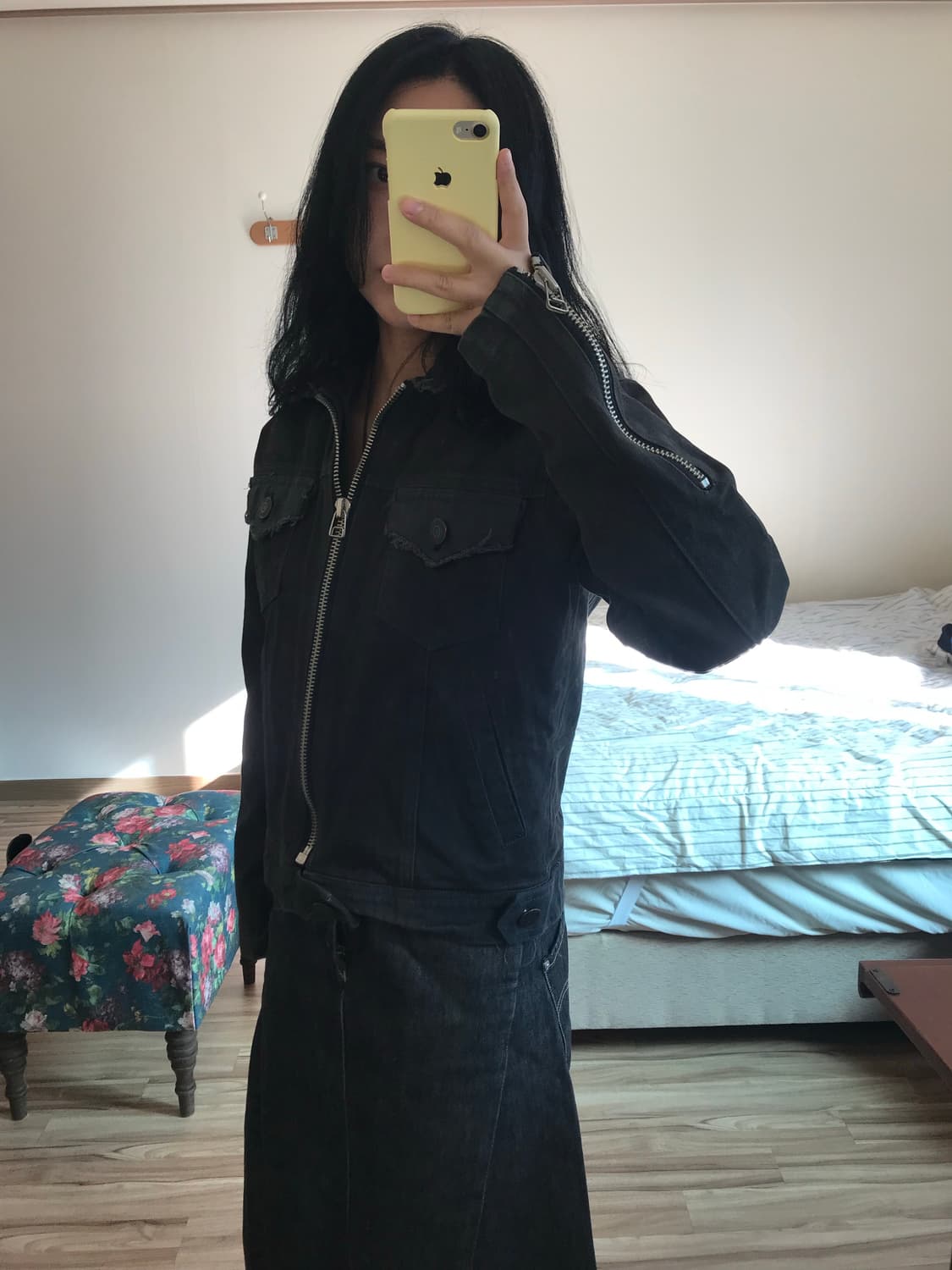 그런지 흑청 데님 자켓 상품이미지6