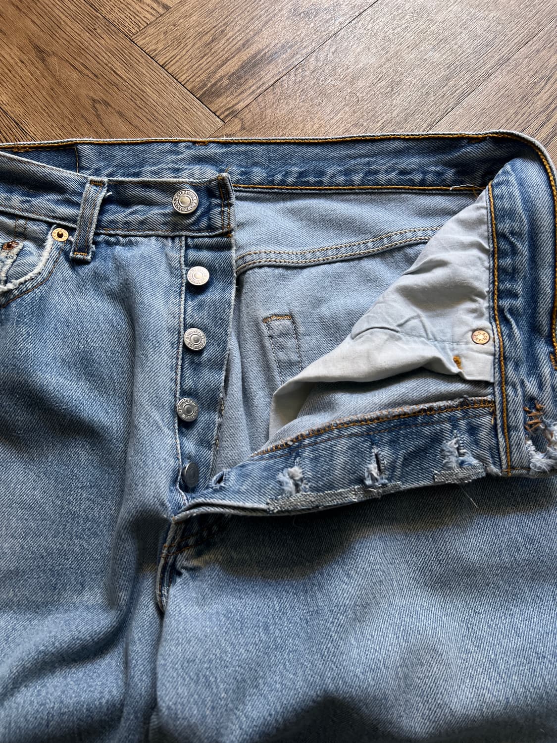 [32]90's 리바이스 501 Made in USA 데님 팬츠 S31 상품이미지3