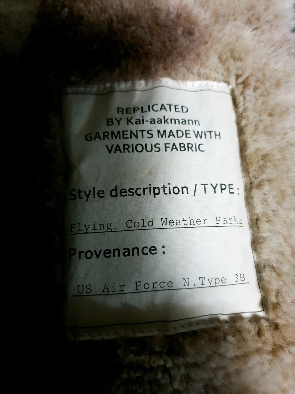 카이아크만 미공군 N3B 안감모피 엘보 양가죽 야상 파카 딥그레이 (M) 상품이미지4