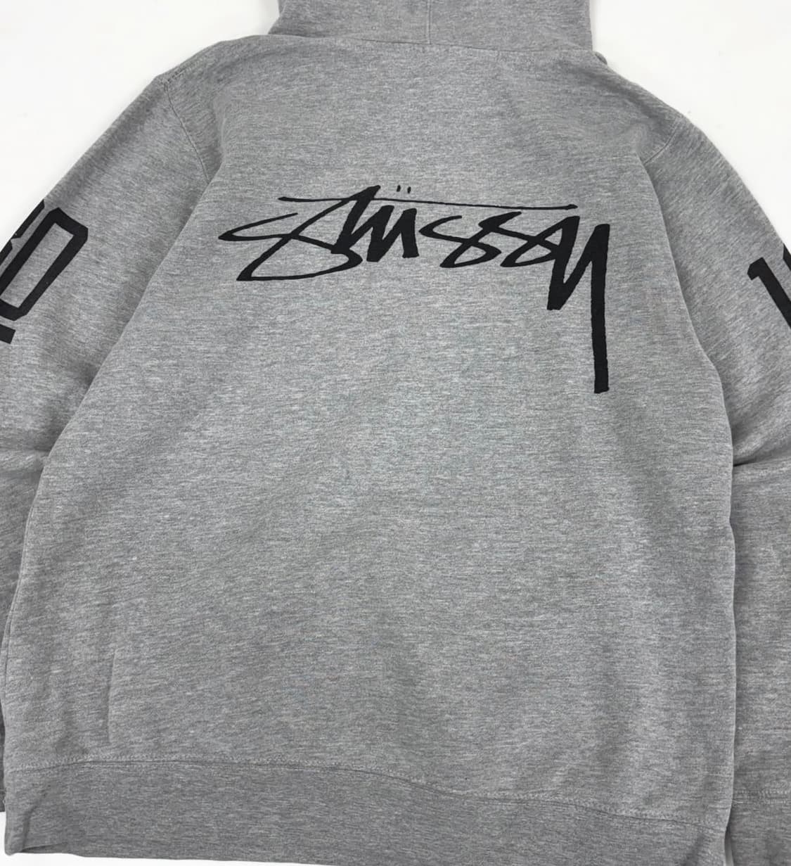 스투시 올드스쿨 빈티지 그레이 프린팅 로고 후드티 판매합니다 상품이미지3