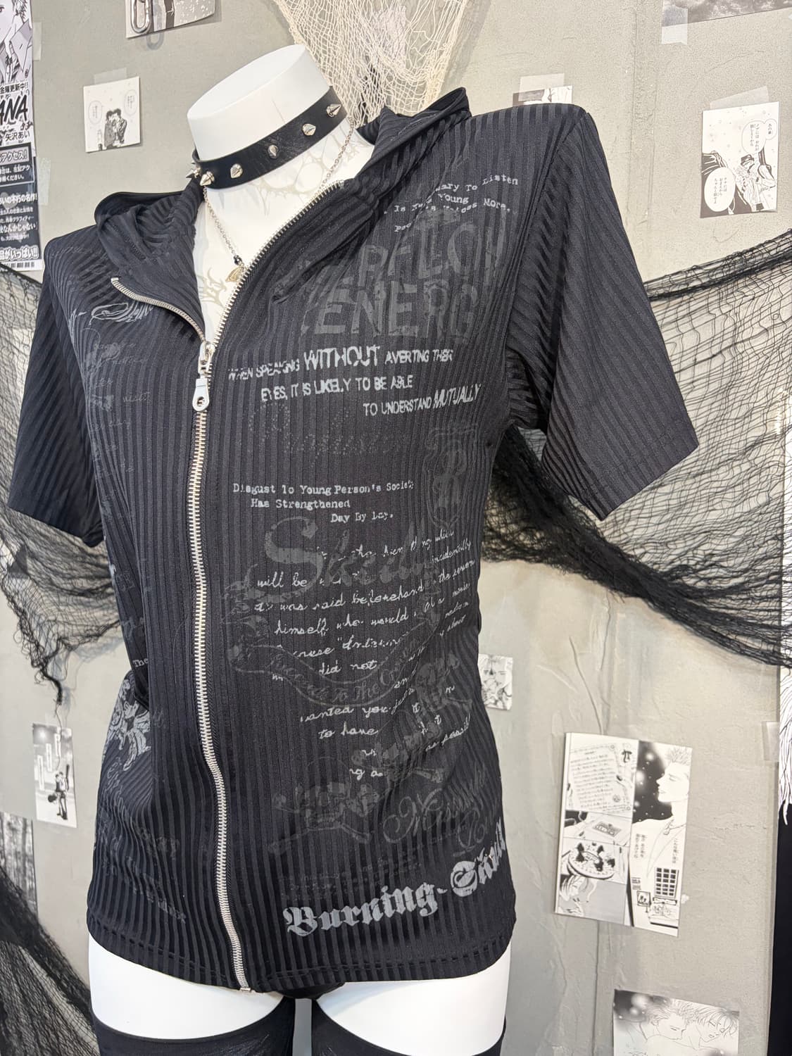 PUNK lettering skull halfsleeve hood zip 상품이미지9